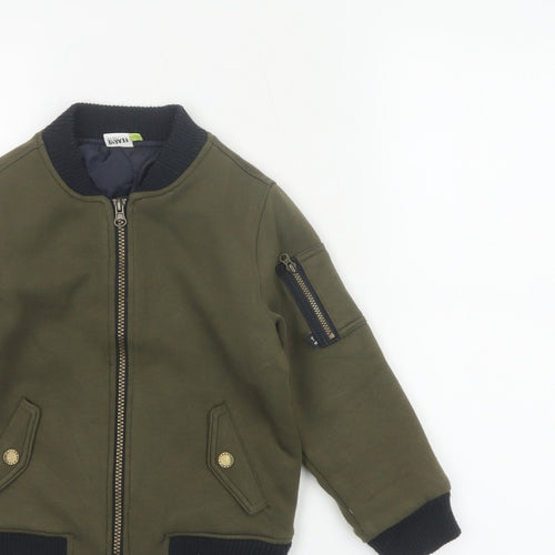 Fearne Boys Green Bomber Jacket 4-5 Years Lined Full Zip