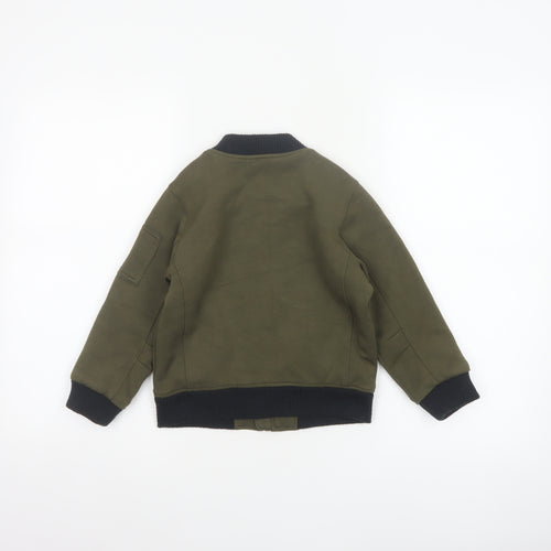 Fearne Boys Green Bomber Jacket 4-5 Years Lined Full Zip