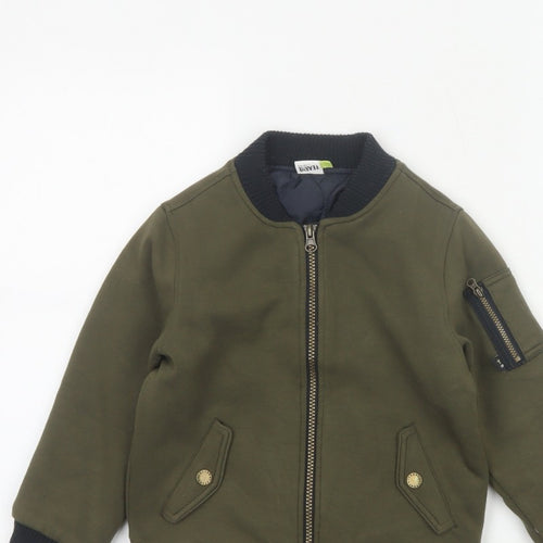 Fearne Boys Green Bomber Jacket 4-5 Years Lined Full Zip