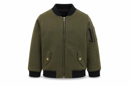 Fearne Boys Green Bomber Jacket 4-5 Years Lined Full Zip