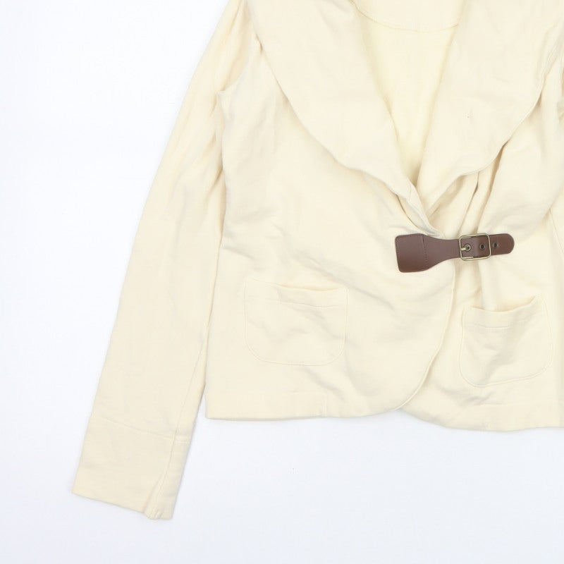 Ralph Lauren Women Ivory Size S Hooded Drape Buckle Jacket
