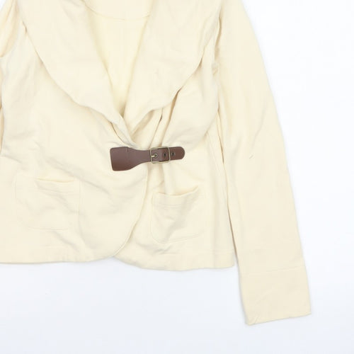 Ralph Lauren Women Ivory Size S Hooded Drape Buckle Jacket