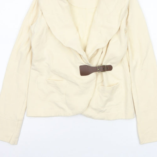 Ralph Lauren Women Ivory Size S Hooded Drape Buckle Jacket