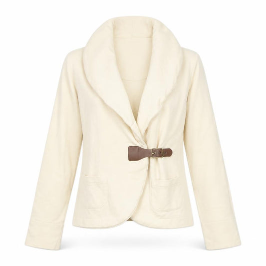 Ralph Lauren Women Ivory Size S Hooded Drape Buckle Jacket