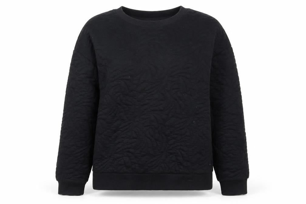 Front view of Marks and Spencer Women’s Black, size UK 14, Thermal Pullover Sweatshirt