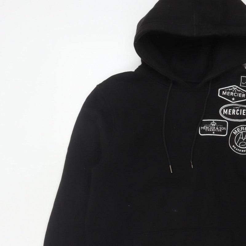 Mercier Men’s Black M Pullover Logo Graphic Hoodie Hooded