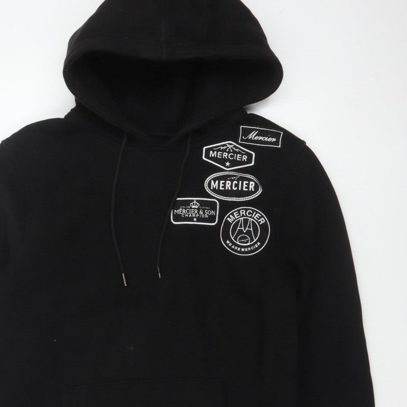 Mercier Men’s Black M Pullover Logo Graphic Hoodie Hooded