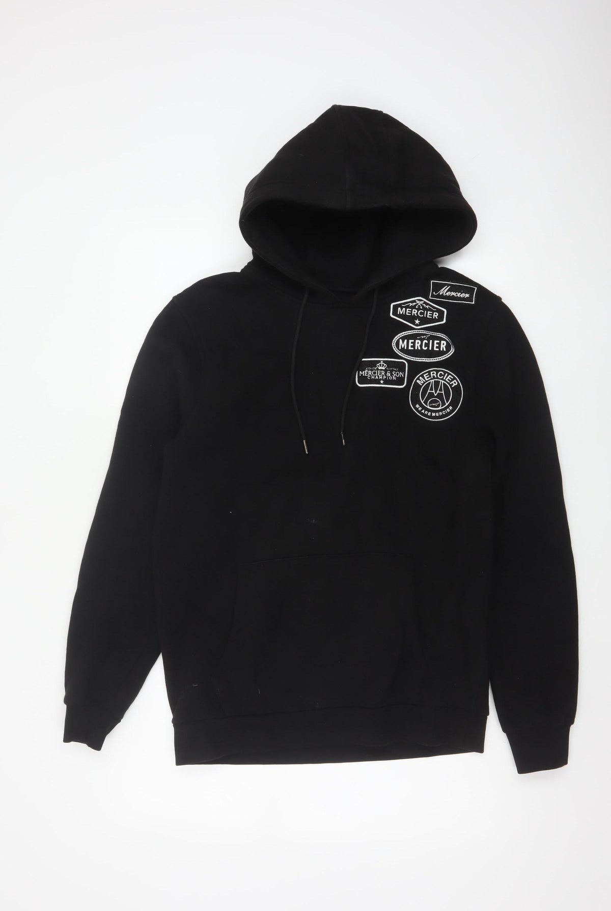 Mercier Men’s Black M Pullover Logo Graphic Hoodie Hooded