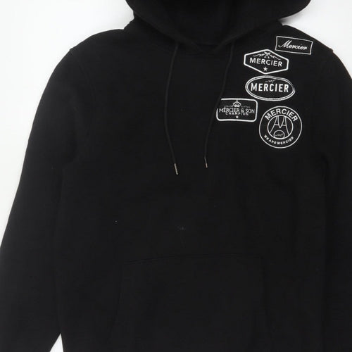 Mercier Men’s Black M Pullover Logo Graphic Hoodie Hooded