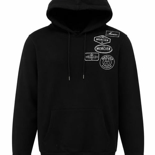 Mercier Men’s Black M Pullover Logo Graphic Hoodie Hooded