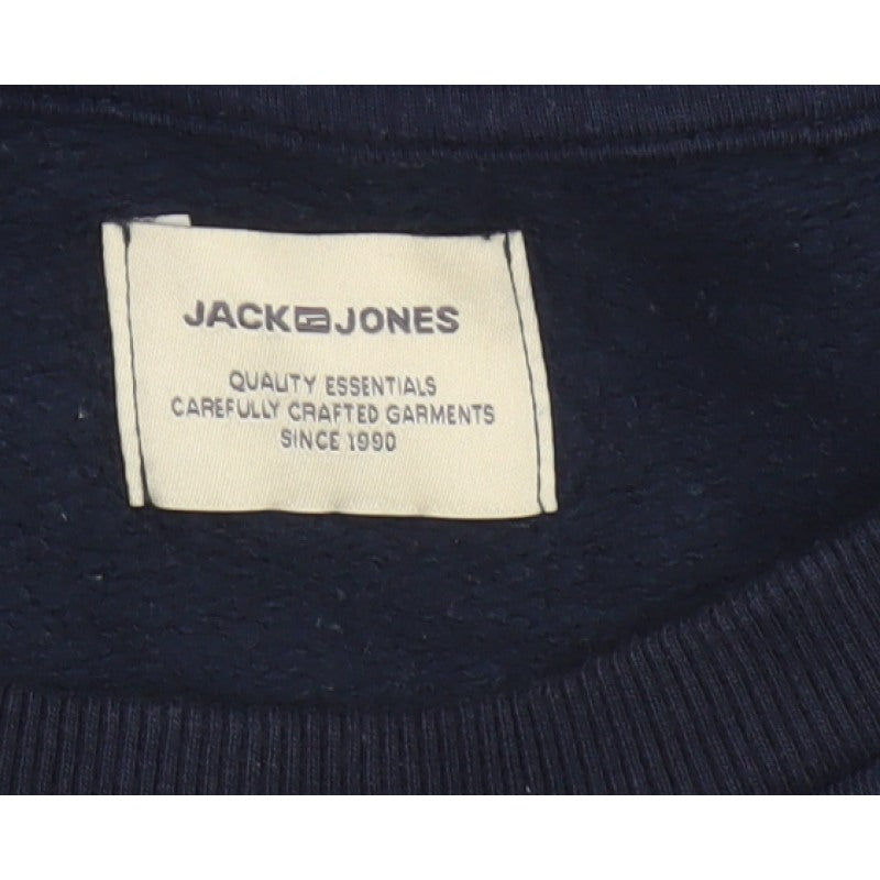 Jack & Jones Men’s Blue S Pullover Graphic Logo 90 Sweatshirt