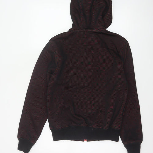 Avirex USA Men's Black Red S Full Zip Hooded Fleece Logo Hoodie