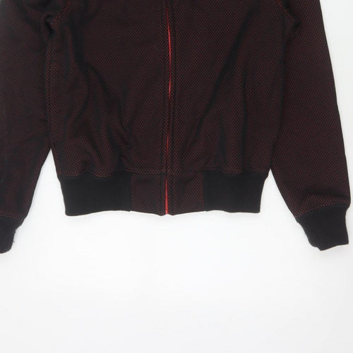 Avirex USA Men's Black Red S Full Zip Hooded Fleece Logo Hoodie
