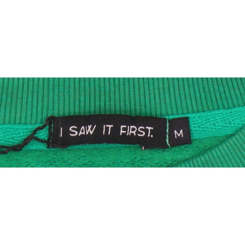 I Saw It First Women’s Green M Tunic Sweatshirt Crew Neck Long Sleeve