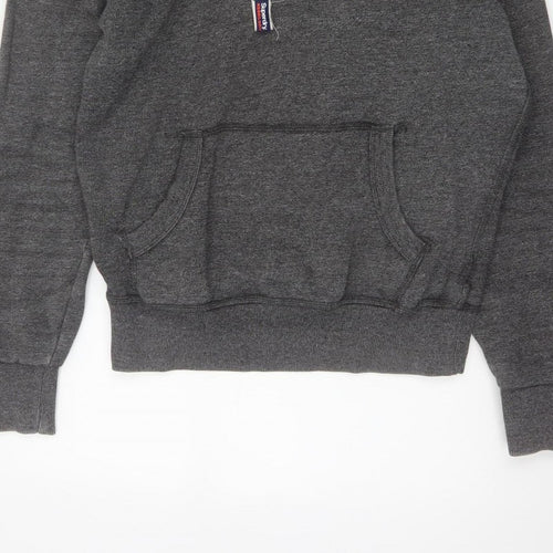 Superdry Men’s Grey Size S Pullover Hoodie Embroidered Logo Pockets