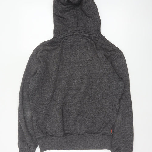 Superdry Men’s Grey Size S Pullover Hoodie Embroidered Logo Pockets