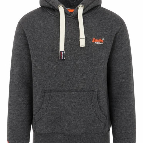 Superdry Men’s Grey Size S Pullover Hoodie Embroidered Logo Pockets