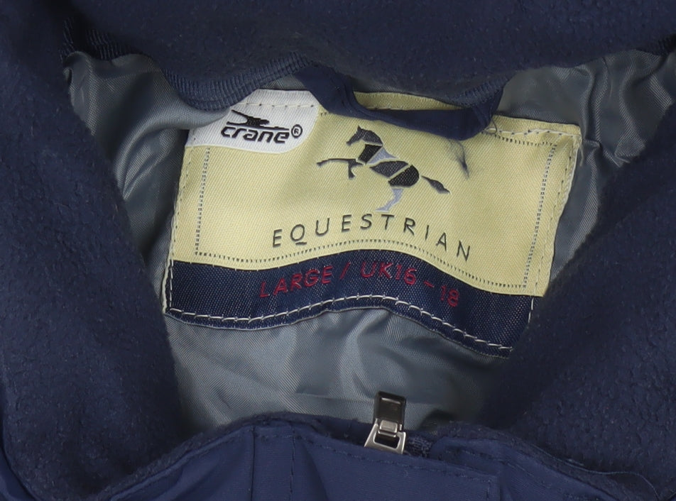 Crane Equestrian Women’s Navy Blue UK 16 Hooded Outdoor Jacket
