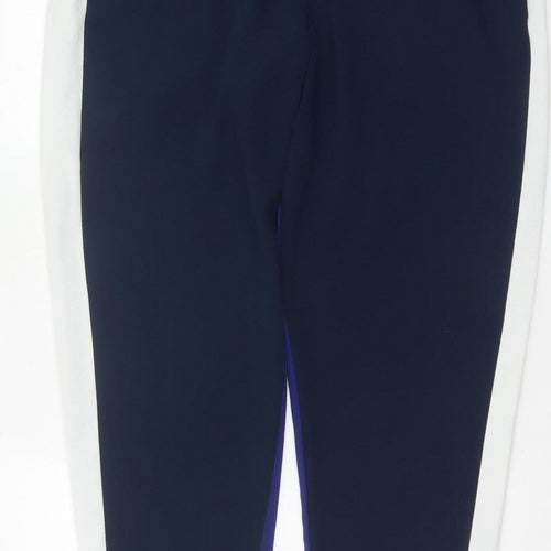 French Connection Women Blue White Tapered Dress Trousers UK 14