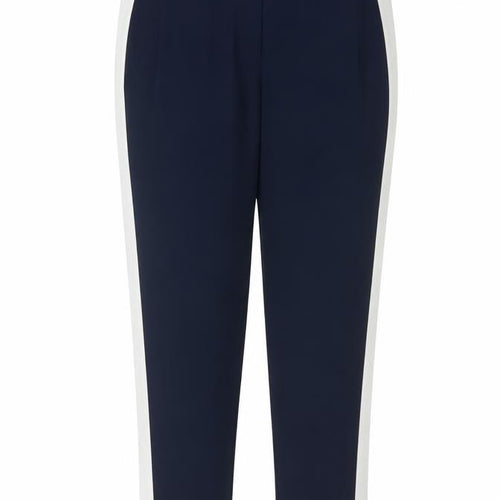 French Connection Women Blue White Tapered Dress Trousers UK 14