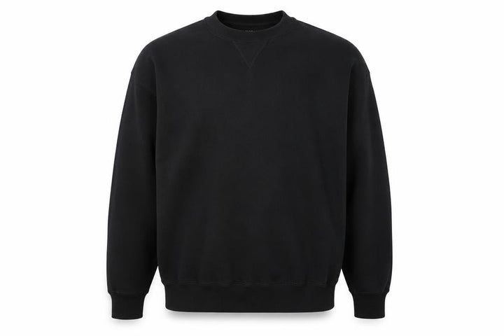 Uniqlo Men’s Black L Cotton Blend Crew Neck Pullover Sweatshirt Pockets