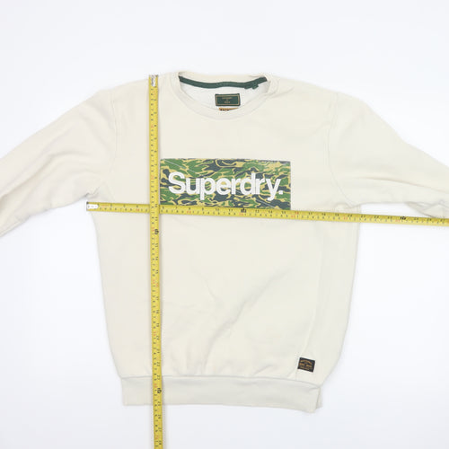 Superdry Men Ivory M Camo Logo Crew Neck Pullover Sweatshirt