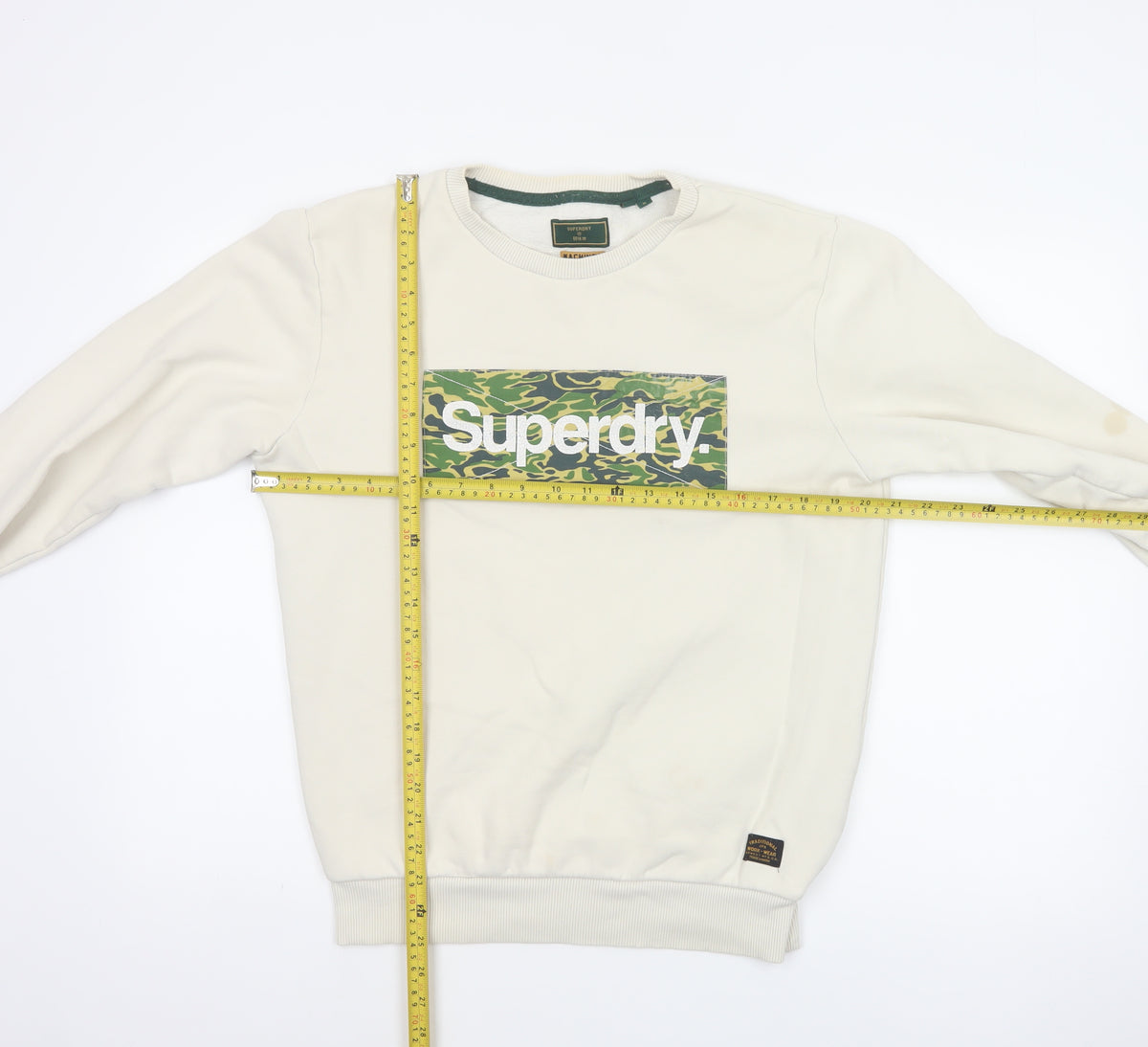 Superdry Men Ivory M Camo Logo Crew Neck Pullover Sweatshirt