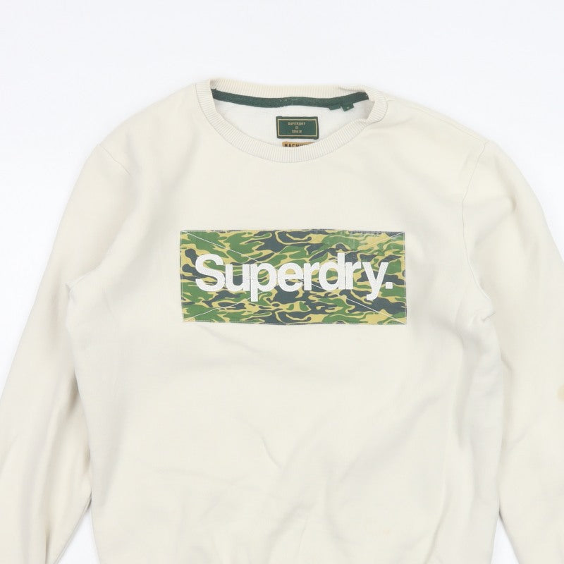 Superdry Men Ivory M Camo Logo Crew Neck Pullover Sweatshirt