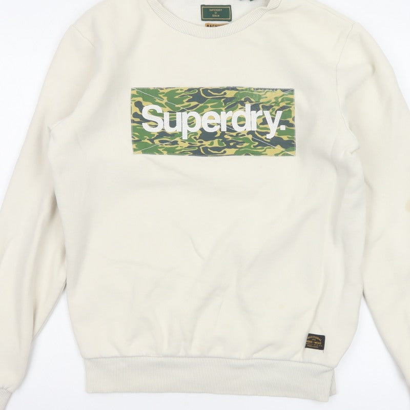 Superdry Men Ivory M Camo Logo Crew Neck Pullover Sweatshirt