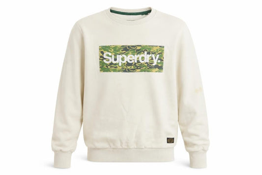 Superdry Men Ivory M Camo Logo Crew Neck Pullover Sweatshirt