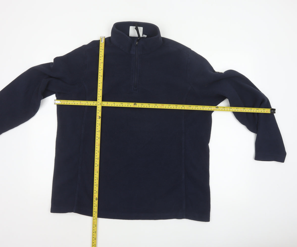 Close-up detail of TOG24 Women’s Blue, size UK 16, 1/4 Zip Fleece Pullover Sweatshirt