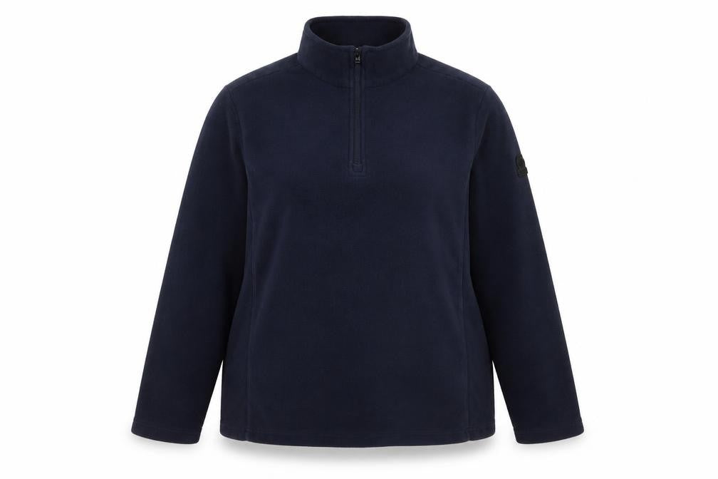 Front view of TOG24 Women’s Blue, size UK 16, 1/4 Zip Fleece Pullover Sweatshirt