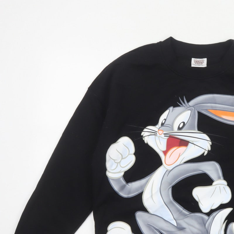 Additional view of Looney Tunes Women’s Black L 14/16 Bugs Bunny Graphic Pullover Sweatshirt