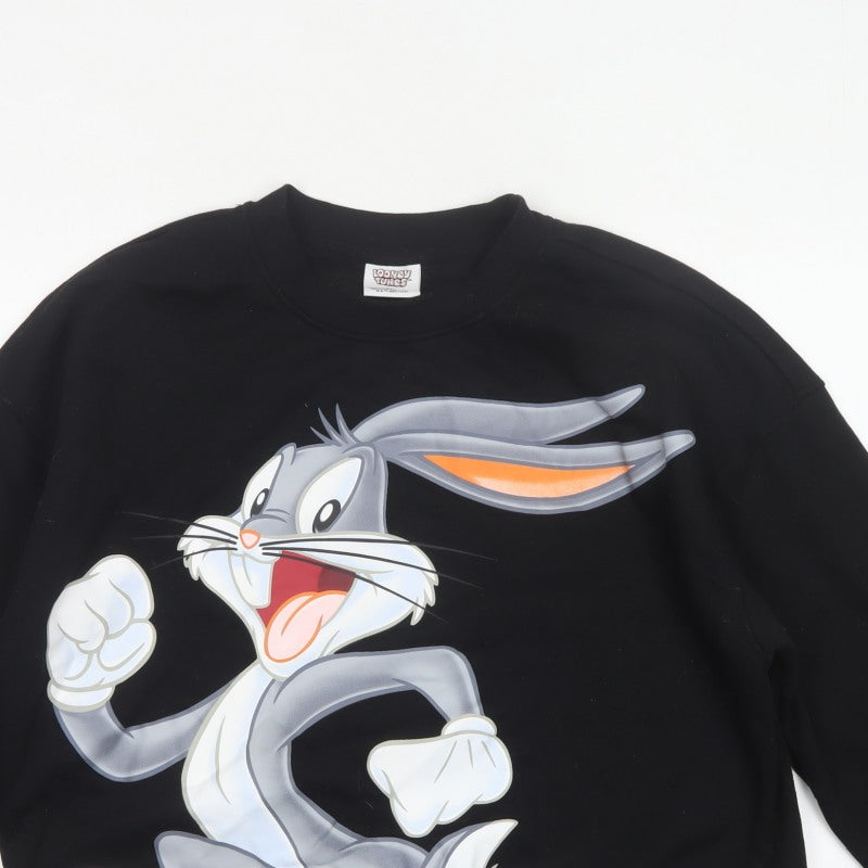 Additional view of Looney Tunes Women’s Black L 14/16 Bugs Bunny Graphic Pullover Sweatshirt
