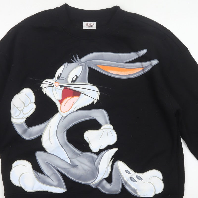 Additional view of Looney Tunes Women’s Black L 14/16 Bugs Bunny Graphic Pullover Sweatshirt