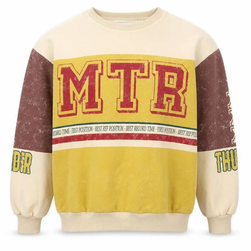 Bershka Men’s Yellow MTR Graphic Print Pullover Sweatshirt Size M