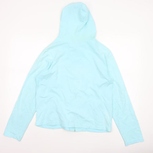Isle Women Blue L Full Zip Hooded Anna Maria Island Cotton Hoodie