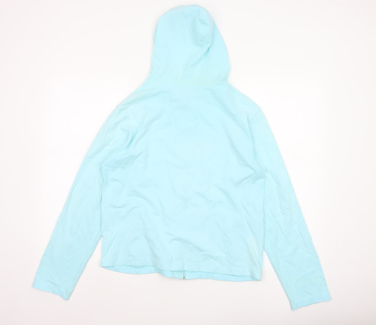 Isle Women Blue L Full Zip Hooded Anna Maria Island Cotton Hoodie