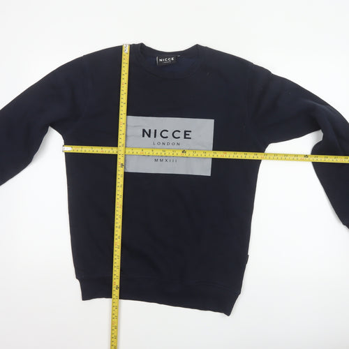 Nicce London Men’s Blue XS Pullover Graphic Logo Crew Neck Sweatshirt