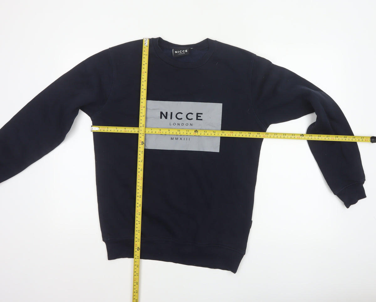 Nicce London Men’s Blue XS Pullover Graphic Logo Crew Neck Sweatshirt