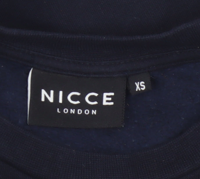 Nicce London Men’s Blue XS Pullover Graphic Logo Crew Neck Sweatshirt
