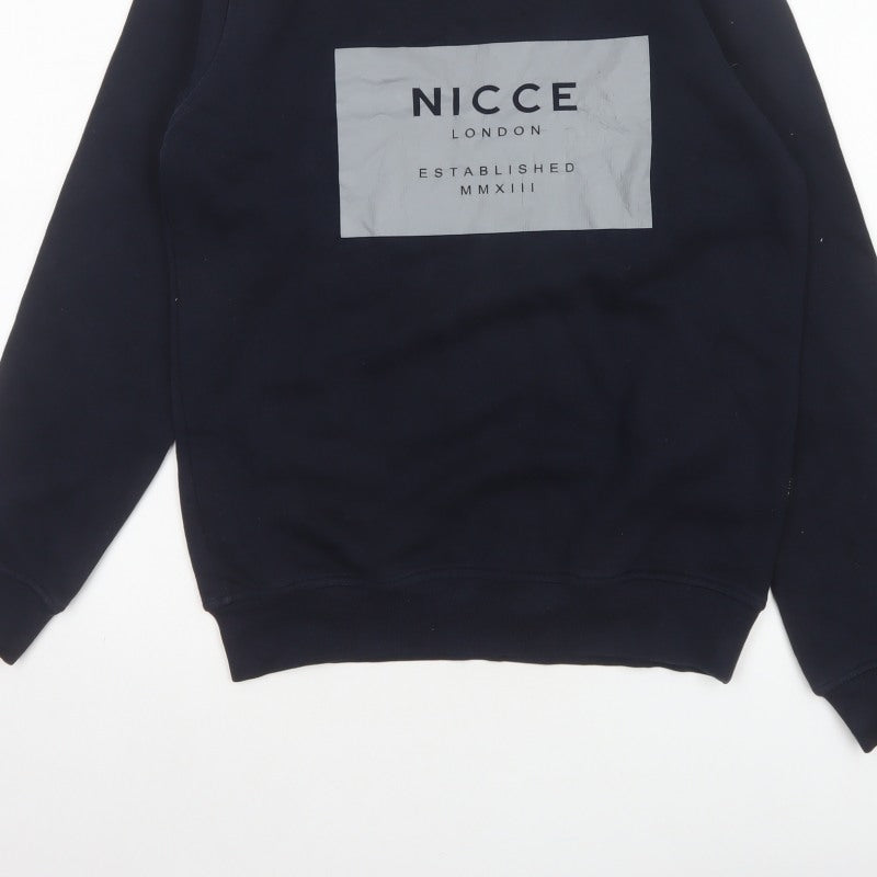Nicce London Men’s Blue XS Pullover Graphic Logo Crew Neck Sweatshirt