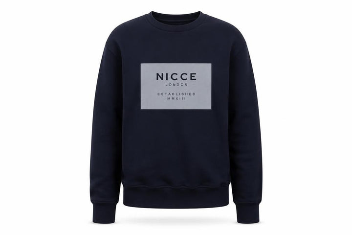 Nicce London Men’s Blue XS Pullover Graphic Logo Crew Neck Sweatshirt