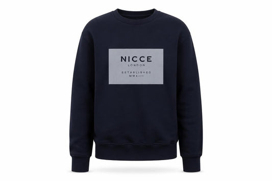 Nicce London Men’s Blue XS Pullover Graphic Logo Crew Neck Sweatshirt