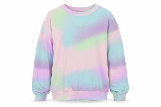 Front view of H&M girls’ multicoloured 9-10 years butterfly rhinestone sweatshirt