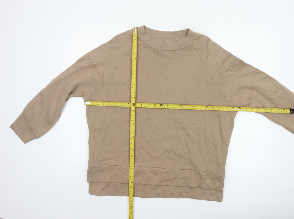 Close-up detail of Kin Women’s Beige S Raglan Sleeve Pullover Sweatshirt