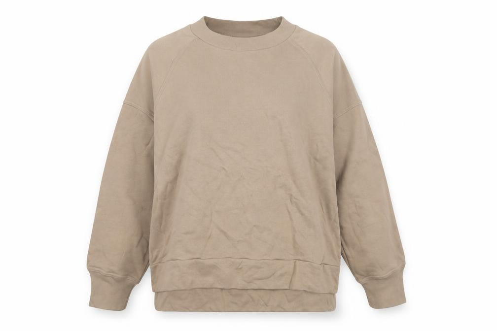 Front view of Kin Women’s Beige S Raglan Sleeve Pullover Sweatshirt