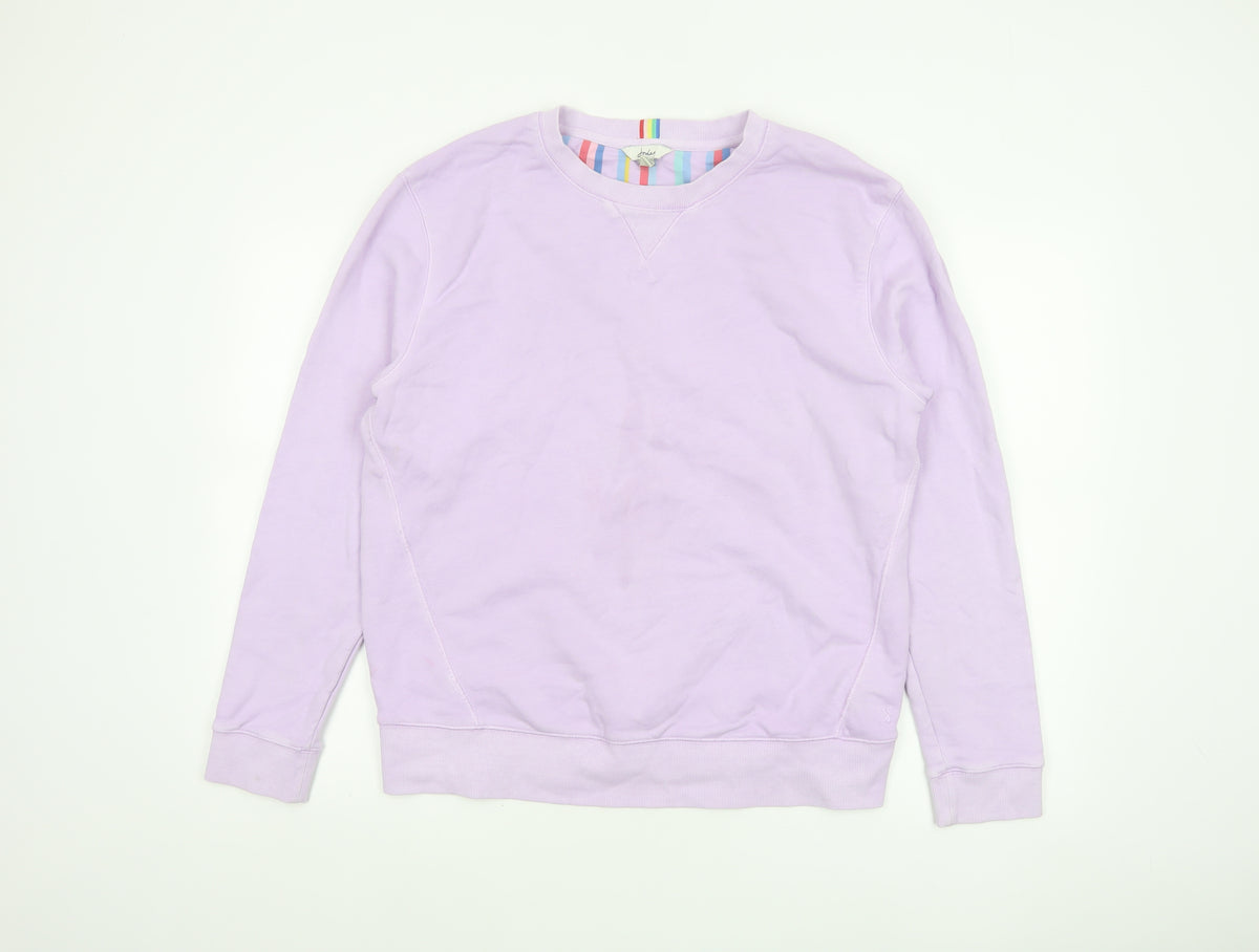 Back view of Joules Women Pink UK 12 Cotton Raglan Crew Neck Pullover Sweatshirt
