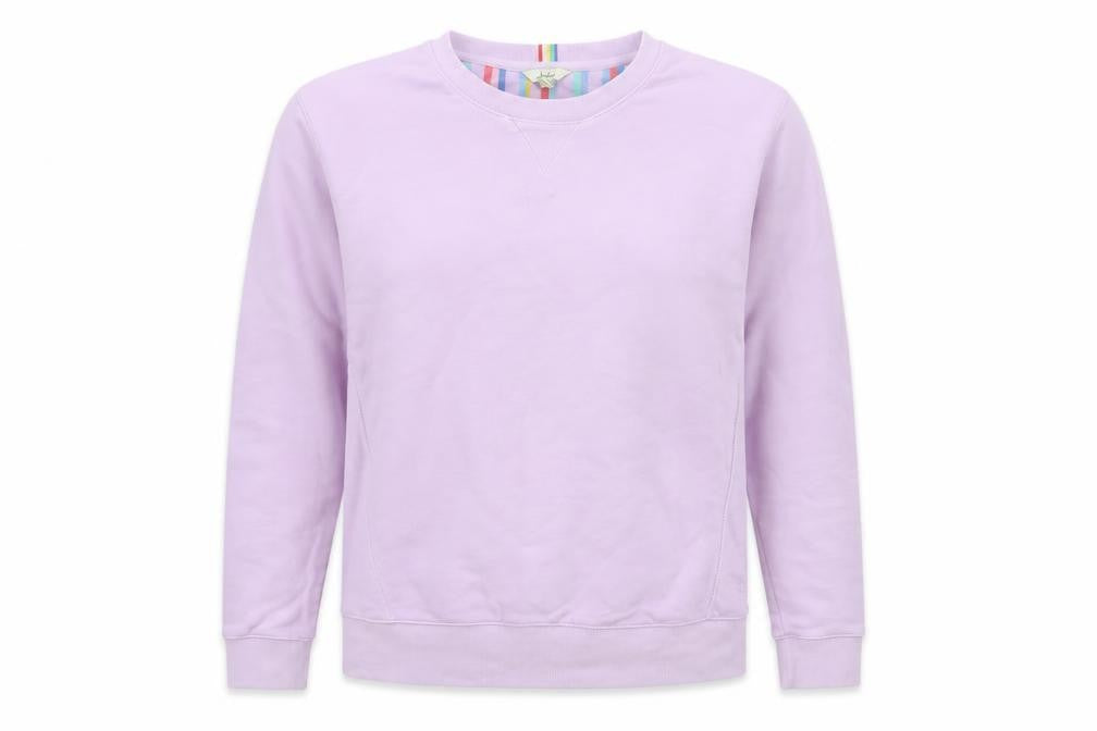 Front view of Joules Women Pink UK 12 Cotton Raglan Crew Neck Pullover Sweatshirt