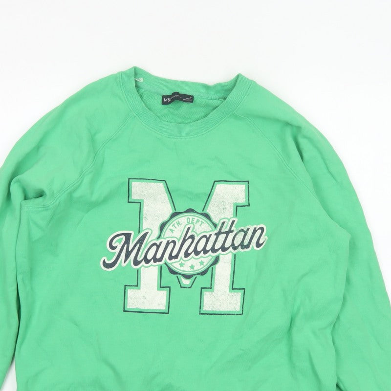 Additional view of Marks and Spencer Women Green M Manhattan Logo Crew Sweatshirt